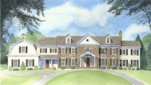 Watercolor Front Elevations
